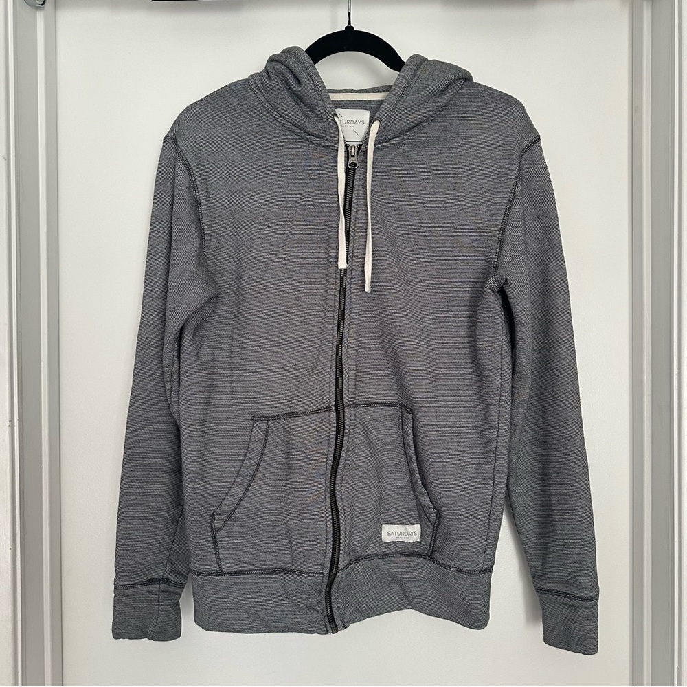 Saturdays Grey zip-up hoodie